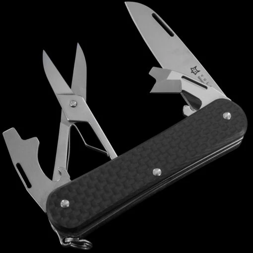 Fox Vulpis 4 Scissor Carbon Fibre Penknife -Outdoor Survival Store CF4 43348.1686819429