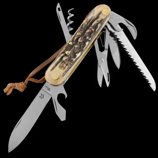 Fox Multipurpose Pocket Knife Stag 8 -Outdoor Survival Store FOX 226 8 SCE04 69197.1678276553