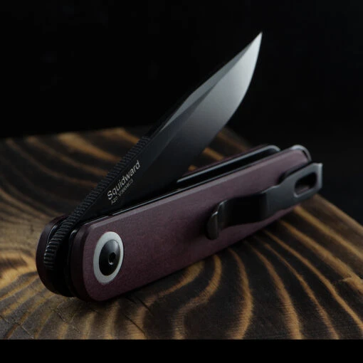 Kizer Squidward Richlite Red Folding Knife -Outdoor Survival Store squidardrichlitedet2 76542.1686929123